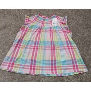 Crown & Ivy Women's Sleeveless Ruffle Neck Blouse – Multicolor Plaid, XXL